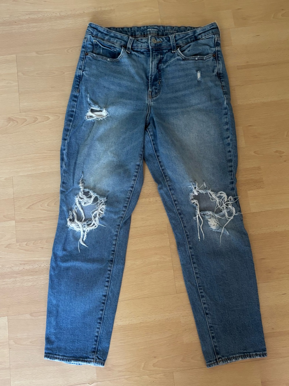 Old Navy Distressed Blue Boyfriend Jeans